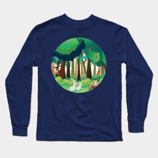 Green forest and cute animals Long Sleeve T-Shirt